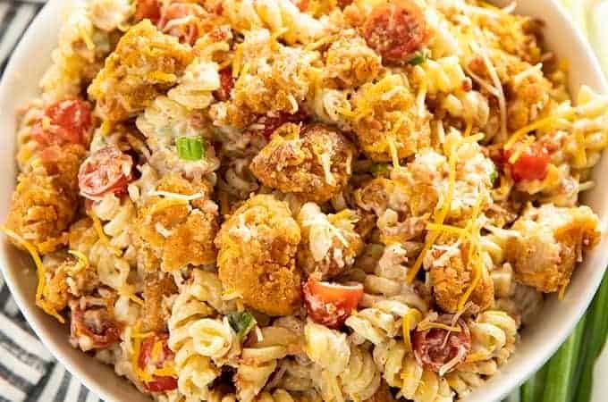 Popcorn Chicken Salad with Ranch Dressing