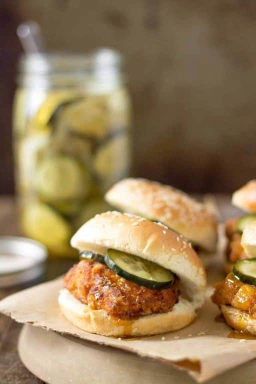 Popcorn Chicken Sliders with Pickles