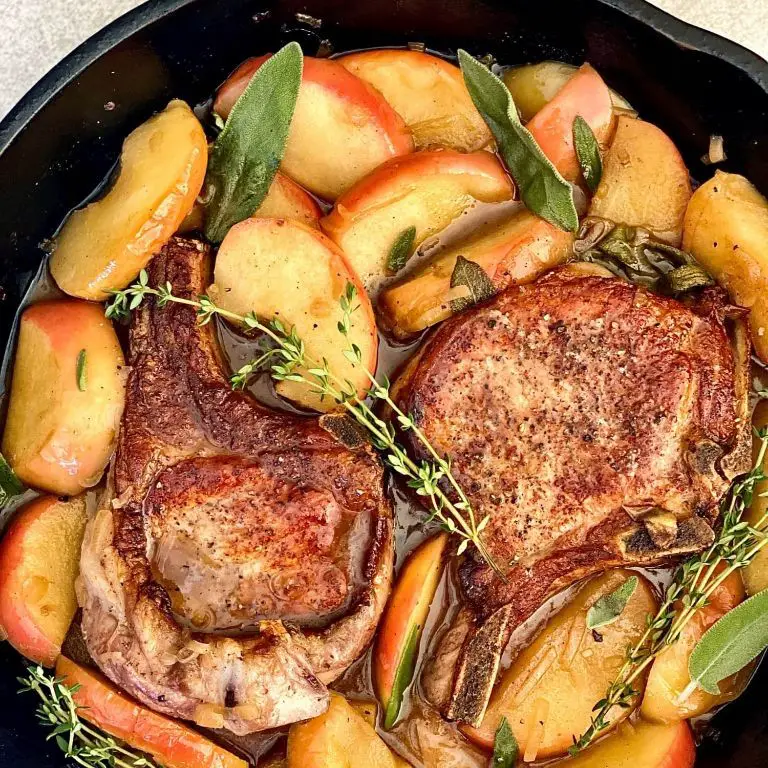 Pork Chops with Apple and Caramelized Shallots