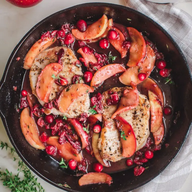 Pork Chops with Apple and Cranberry Sauce
