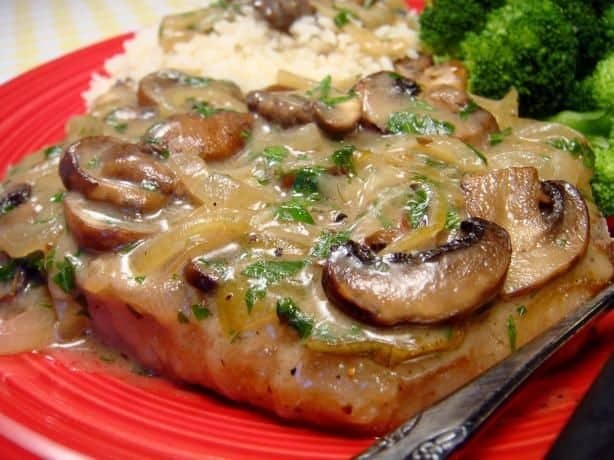 Pork Chops with Mushroom and Caramelized Onions