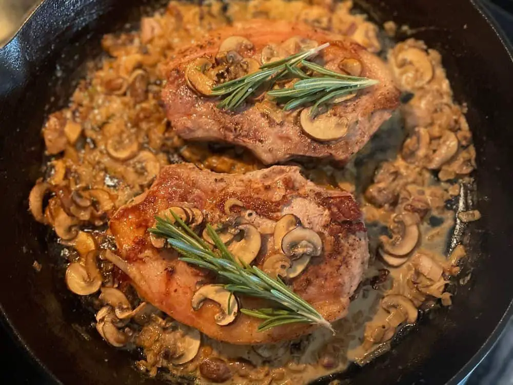 Pork Chops with Rosemary and Portobello Mushrooms