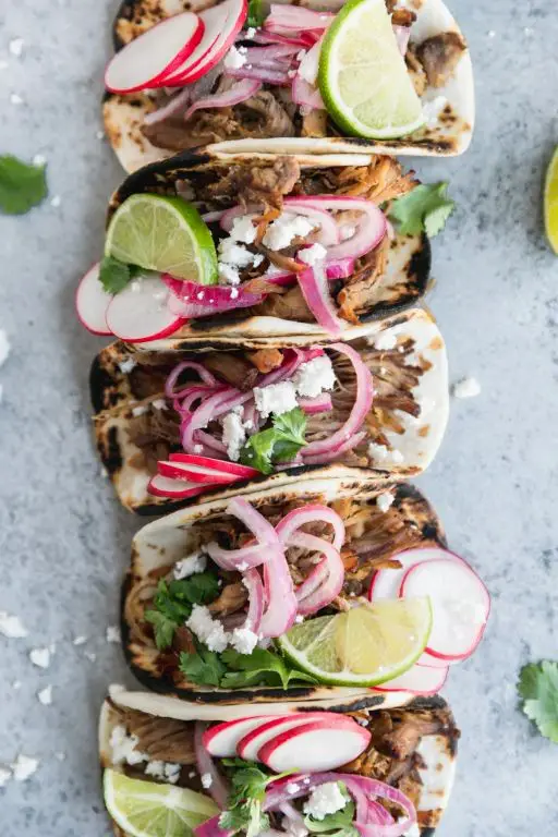 Pork Hock Tacos with Pickled Red Onions