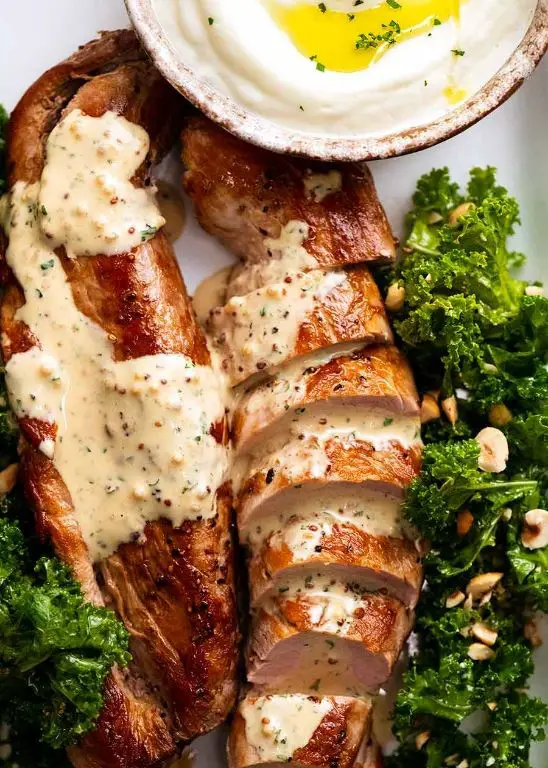 Pork Loin with Creamy Mustard Gravy