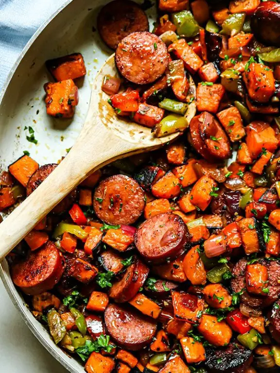 Pork Sausage and Sweet Potato Skillet
