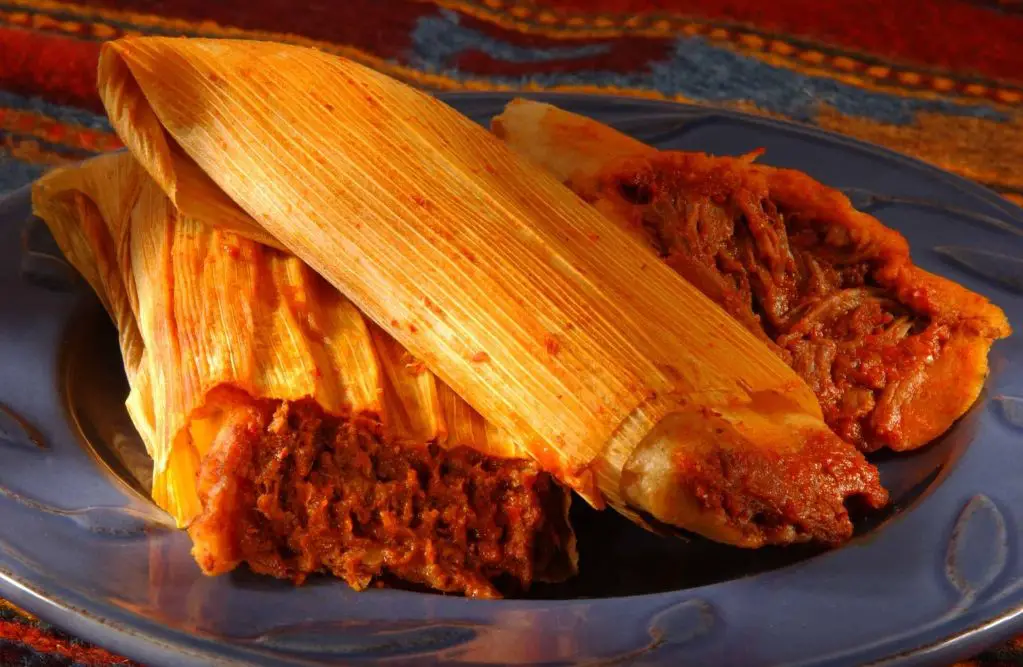 Pork Tamales with Red Chile Sauce