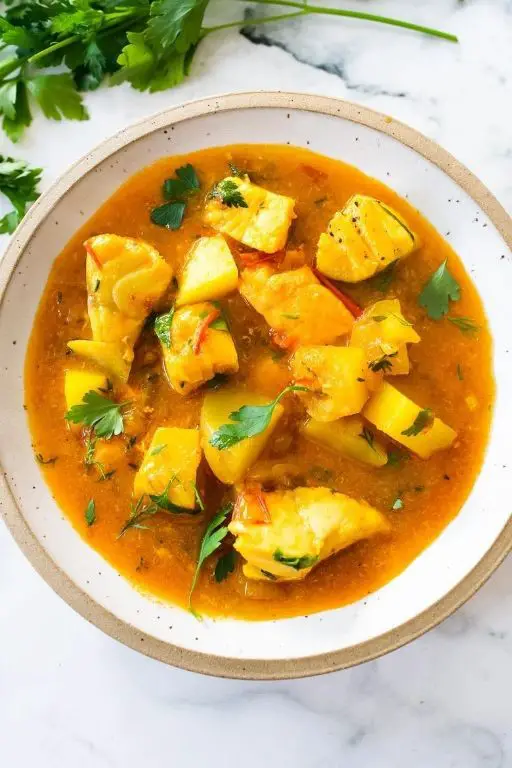 Portuguese Fish Stew with Potatoes and Kale
