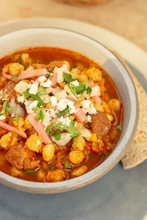 Posole with Red Chile Broth