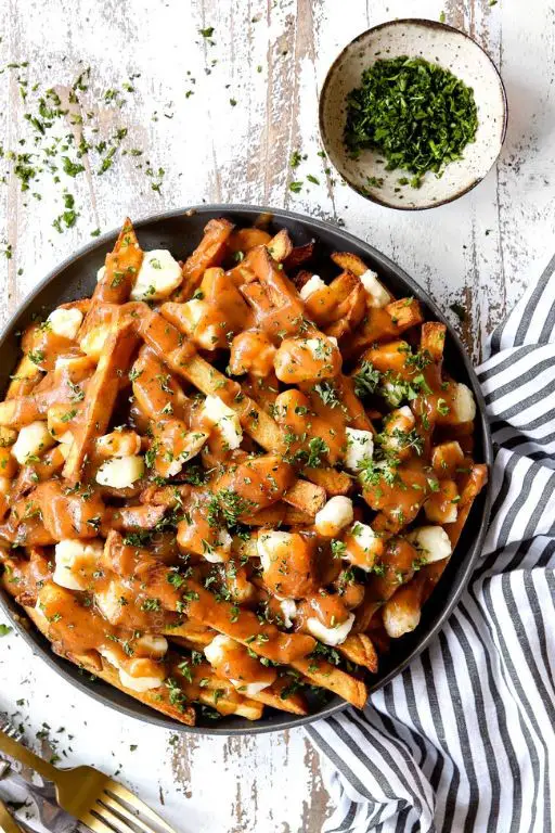 Poutine with Roasted Garlic and Rosemary Gravy