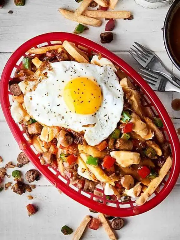 Poutine with Sausage and Peppers