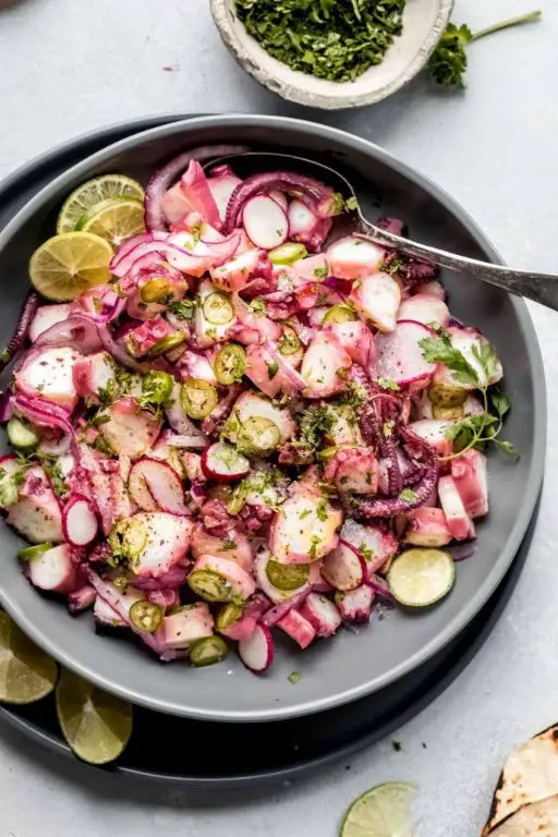 Pre Cooked Octopus Ceviche with Avocado and Cilantro