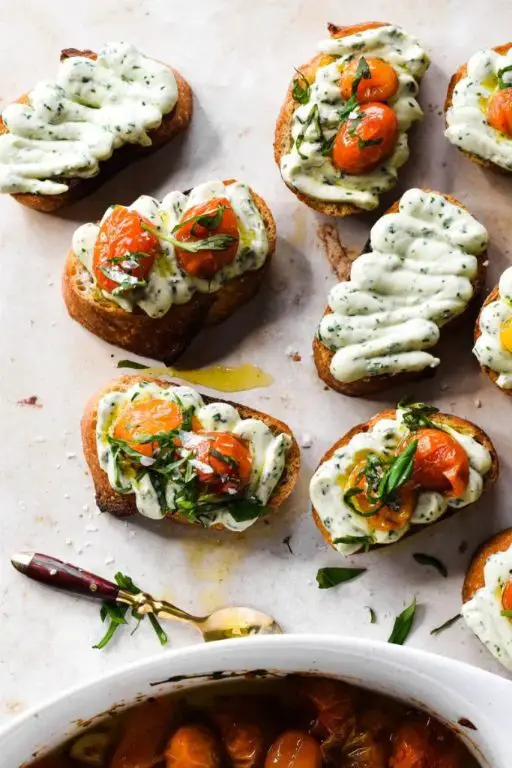 Pre Cooked Octopus Crostini with Ricotta and Basil