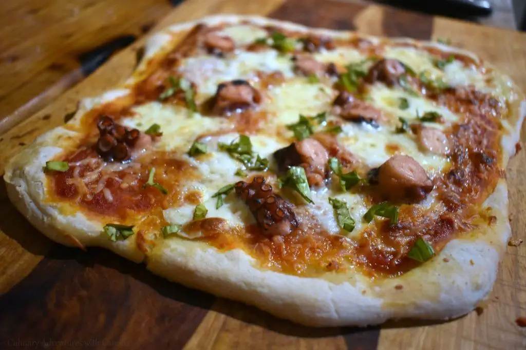 Pre Cooked Octopus Pizza with Caramelized Onions