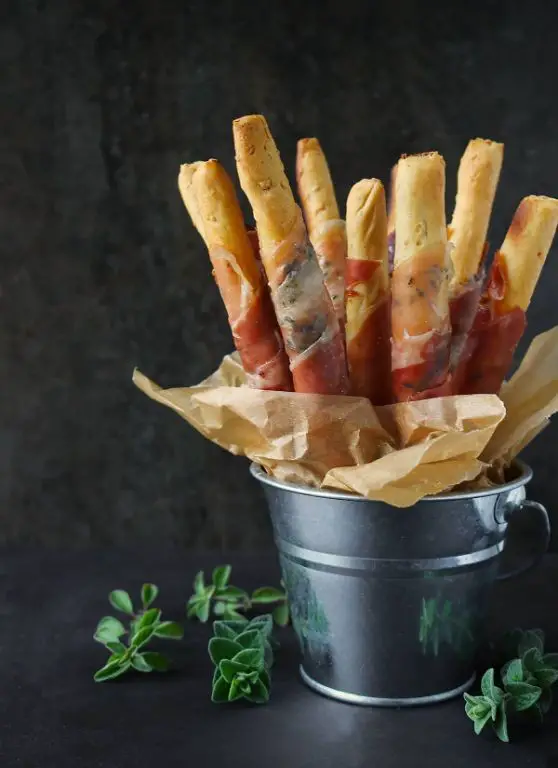 Prosciutto-Wrapped Breadsticks with Parmesan