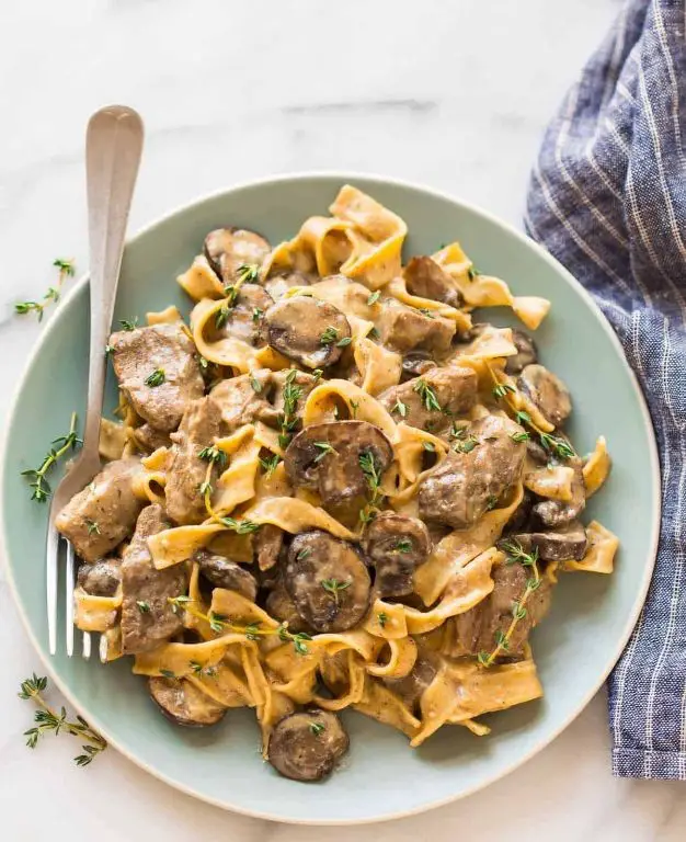 Protein-Packed Crock Pot Beef Stroganoff