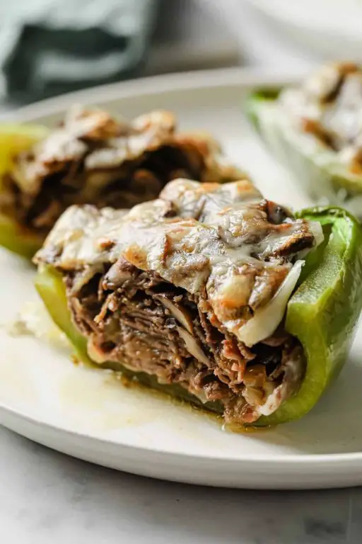 Provolone and Beef Stuffed Peppers
