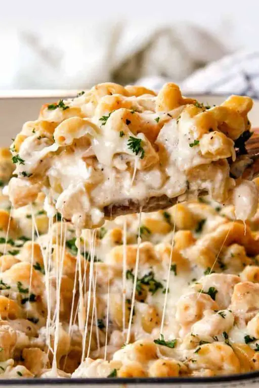 Provolone and Chicken Alfredo Bake
