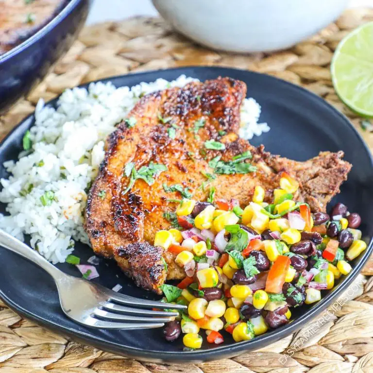 Puerto Rican Pork Chops with Roasted Corn Salsa