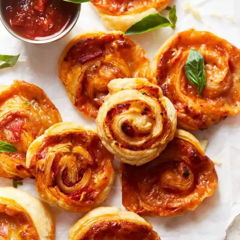 Puff Pastry Pizza Rolls with Pepperoni and Mozzarella