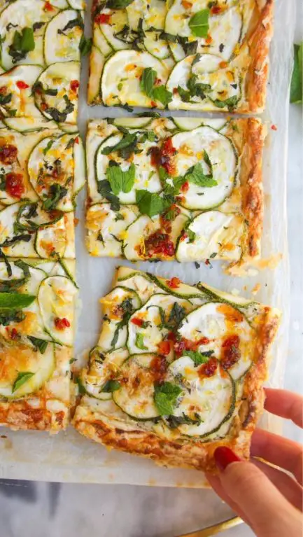 Puff Pastry Veggie Tart with Zucchini and Tomatoes