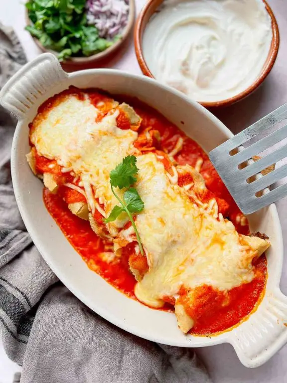Pulled Pork Enchiladas with Red Sauce