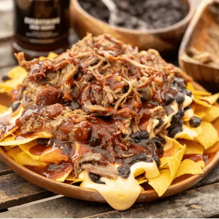 Pulled Pork Nachos with Cheese Sauce