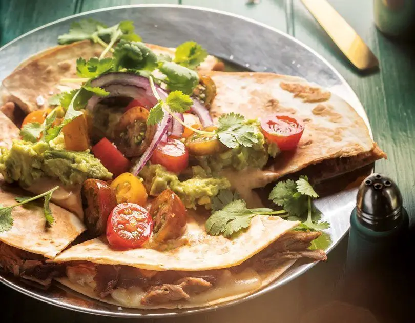 Pulled Pork Quesadillas with Avocado Salsa
