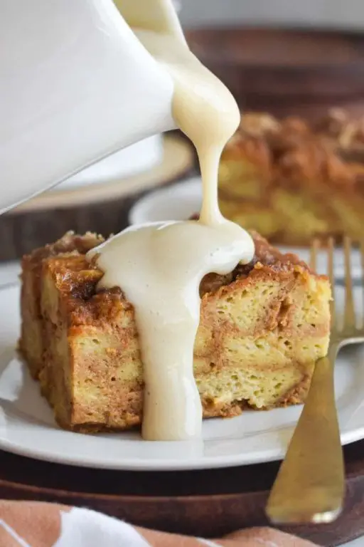 Pumpkin Bread Pudding with Vanilla Sauce