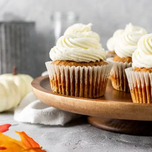 Pumpkin Cheesecake Cupcakes with Maple Frosting