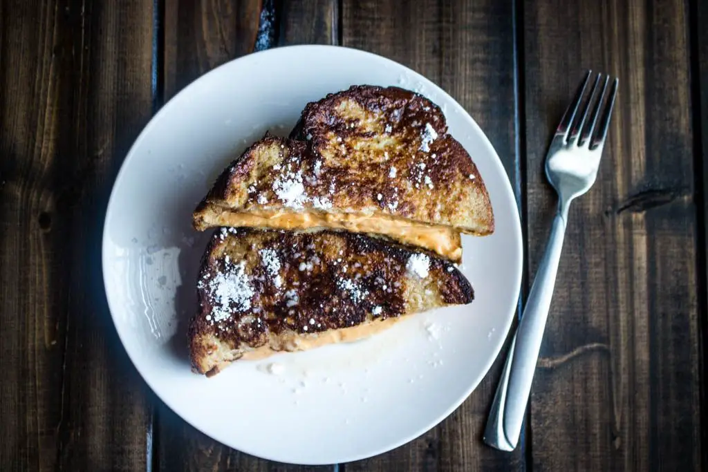 Pumpkin Cheesecake French Toast with Powdered Sugar