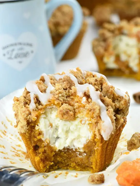 Pumpkin Cheesecake Muffins with Streusel Topping
