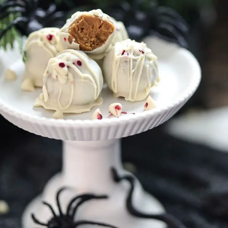 Pumpkin Cheesecake Truffles Coated in White Chocolate