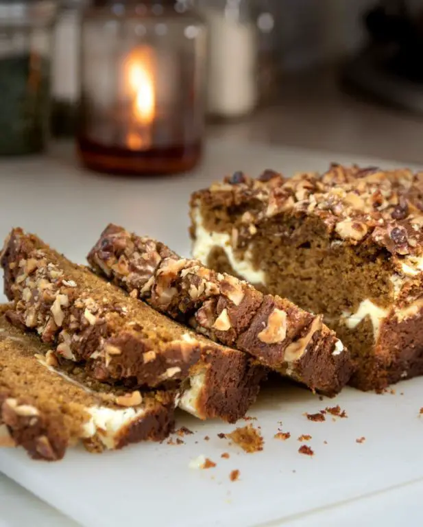 Pumpkin Cream Cheese Bread with Walnuts