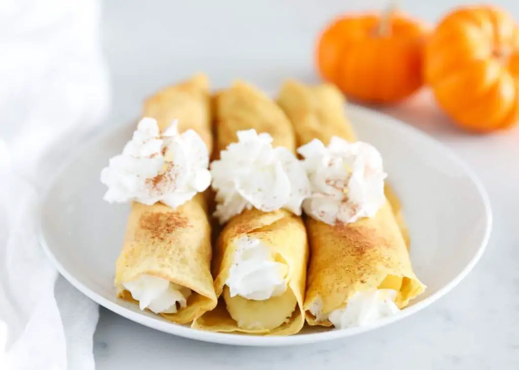 Pumpkin Cream Cheese Stuffed Crepes