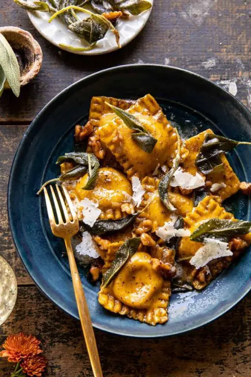 Pumpkin Ravioli with Sage Butter Sauce
