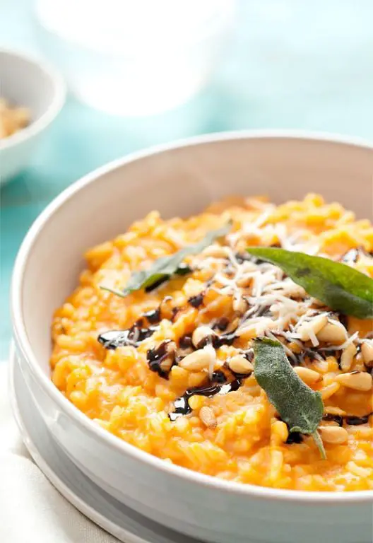 Pumpkin Risotto with Sage and Toasted Pine Nuts