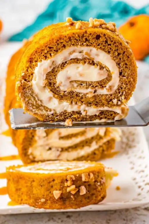 Pumpkin Roll with Heath Toffee Bits