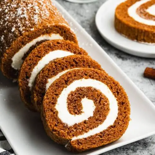 Pumpkin Spice Cake Roll with Cream Cheese Frosting