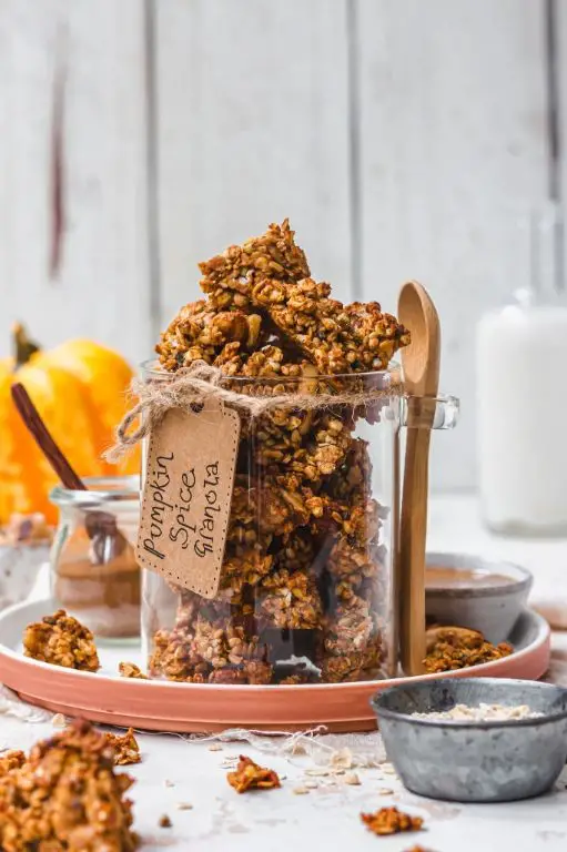 Pumpkin Spice Granola with Soy Milk