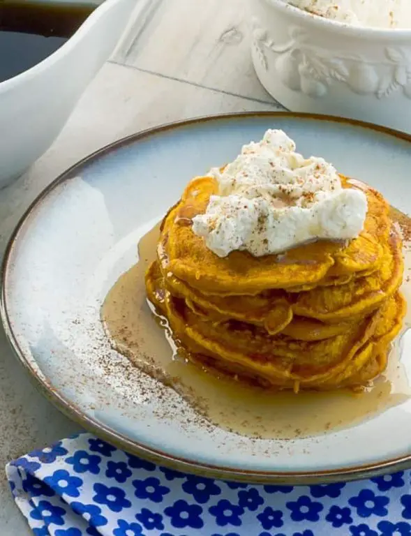 Pumpkin Spice Pancakes with Whipped Cream