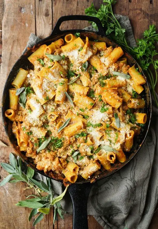 Pumpkin and Sage Baked Rigatoni