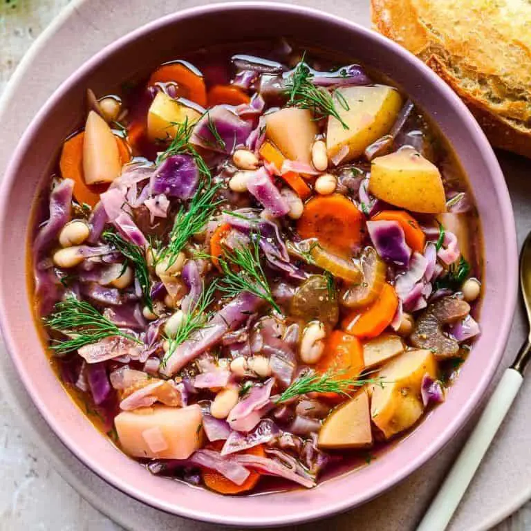 Purple Cabbage Soup with Lentils