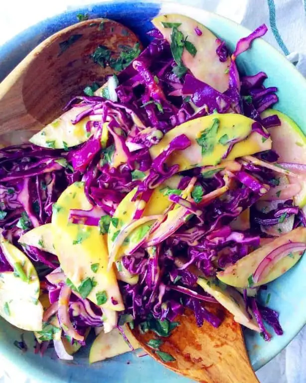 Purple Cabbage and Apple Slaw