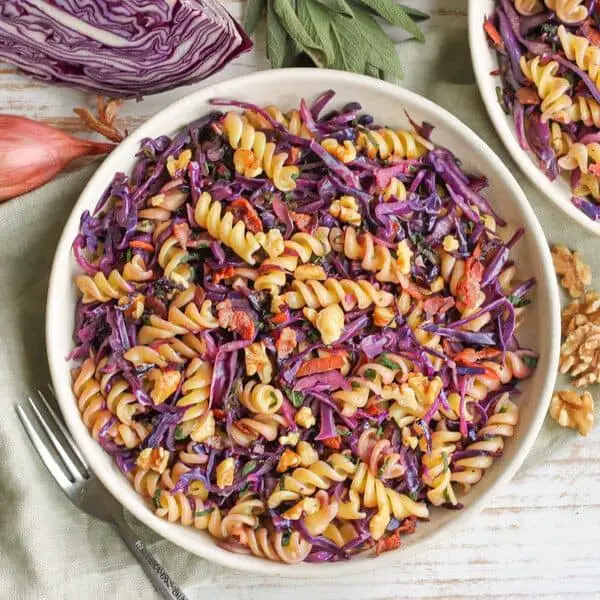 Purple Cabbage and Walnut Pasta