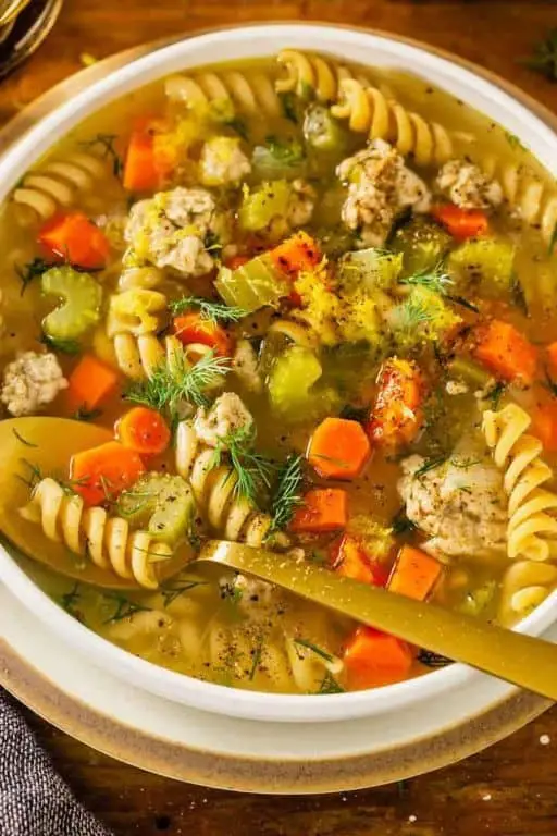 Quick Ground Chicken Noodle Soup
