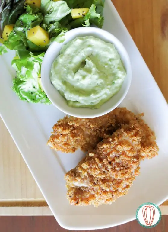 Quinoa-Crusted Chicken Cutlets with Greek Yogurt Dip