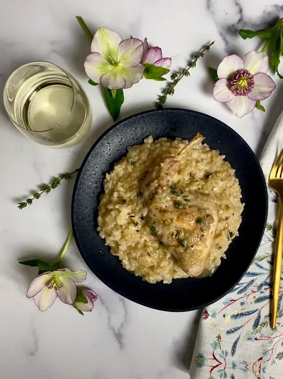 Rabbit and vegetable risotto