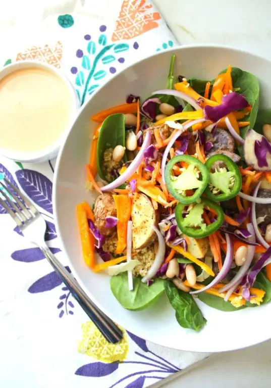 Rainbow Buddha Bowl with Tahini Dressing