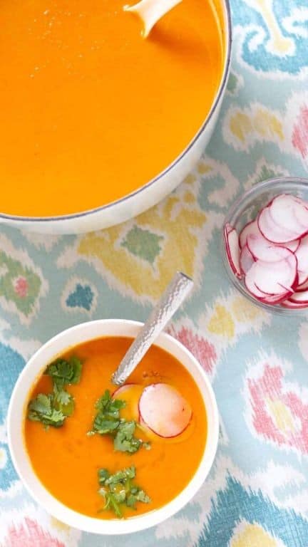 Rainbow Carrot and Coconut Milk Soup