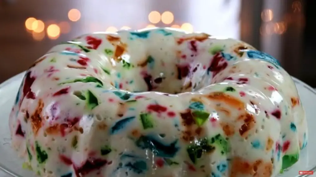 Rainbow Cathedral Window Jelly Cake